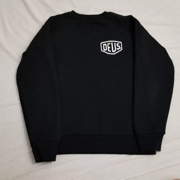 Deus Ex Machina Sweatshirt Mens Medium Black Crewneck Venice Address Sweater - Picture 4 of 9